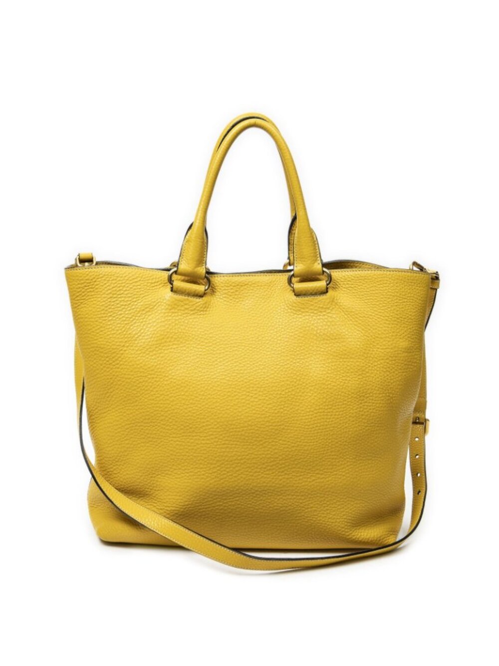 ★SOLD★ Prada Convertible Zip Tote Yellow Color Vitello Dyno - Picture 5 of 10